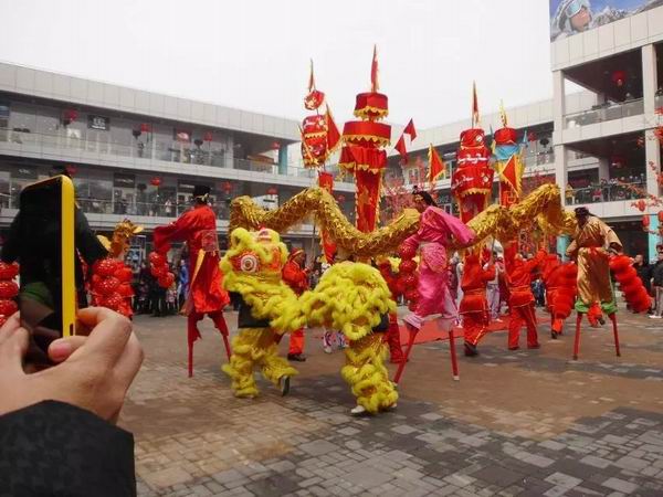 中国民俗舞龙舞狮表演